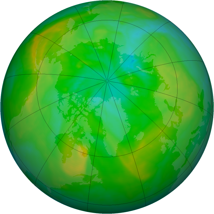 Arctic ozone map for 15 July 2015